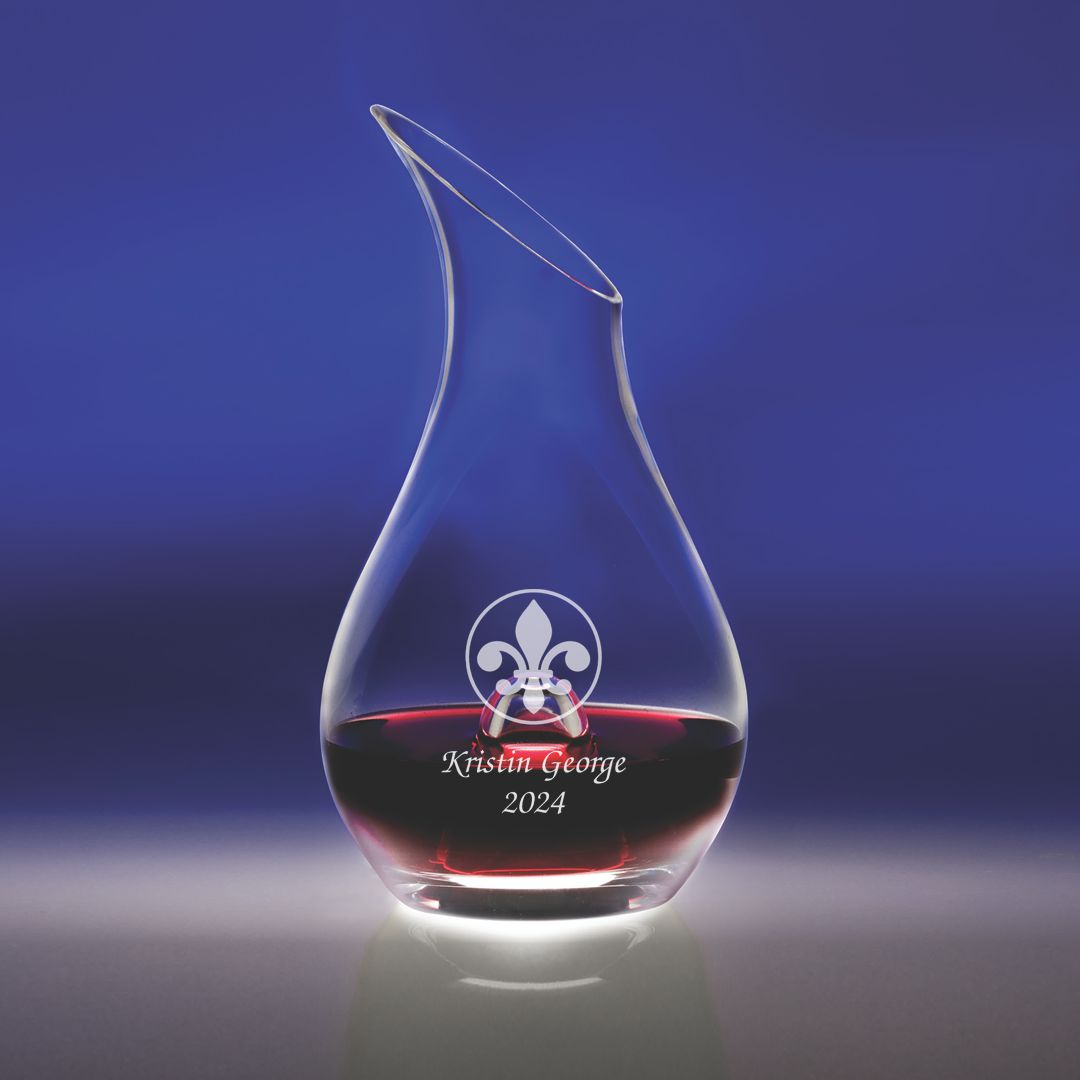 Crystal Wine Carafe / Decanter with Punt Engraved ~ Alba - Personalized Engraved Gifts