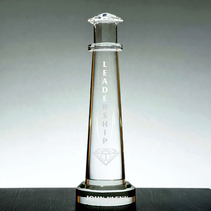 14 Inch Crystal Lighthouse Award, The Cape Charles - Personalized Engraved Gifts