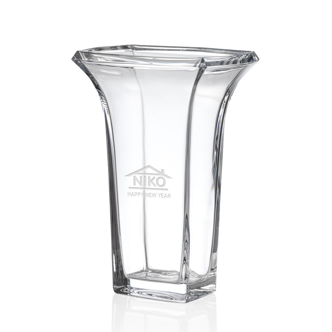 Engraved Thick Crystal Vase ~ Fleur-de-lis - Personalized Engraved Gifts