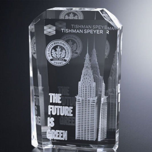 3D Engraved Crystal Rectangle Award Don - Personalized Engraved Gifts