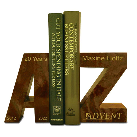 AZ Amber Marble Bookends Engraved - Personalized Engraved Gifts
