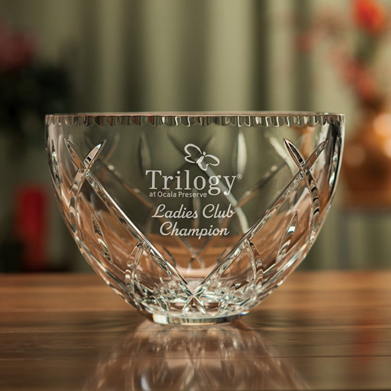 Lead Crystal Bowl with Deep Cut Design ~ Rorke - Personalized Engraved Gifts