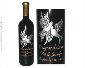 Beautiful Doves Congratulate the Bride and Groom - Personalized Engraved Gifts