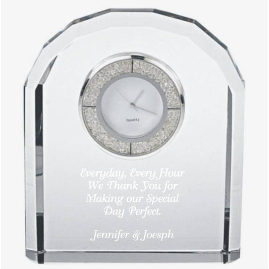 Bejeweled Crystal Clock Custom Engraved - Personalized Engraved Gifts