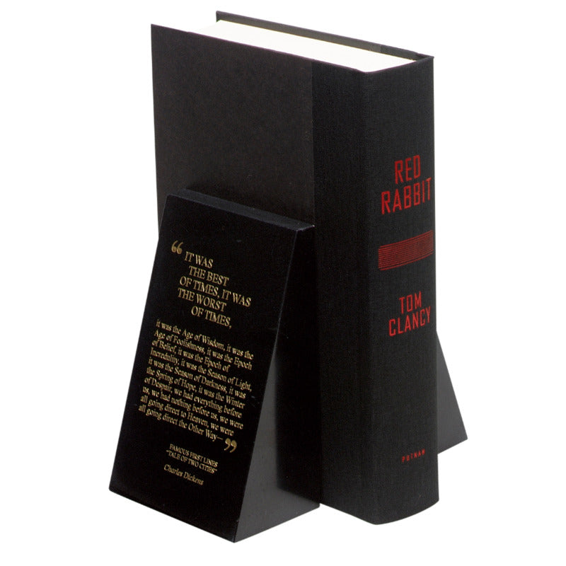 Black Marble Tapered Bookends Personalized with your Favorite Quote - Personalized Engraved Gifts