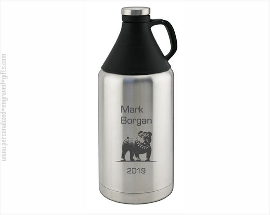 Personalized Two-Tone 64 oz Stainless Steel Growler Duri - Personalized Engraved Gifts