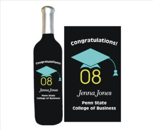 Graduation Keepsake Gift, Graduation Cap & Year Deep Engraved into a Wine Bottle - Personalized Engraved Gifts