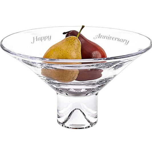 Clear Glass Personalized Inverted Pyramid Bowl ~ Melody - Personalized Engraved Gifts