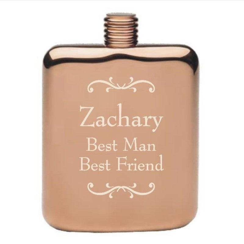 Copper Plated Pocket Flask Sleek and Stylish - Personalized Engraved Gifts