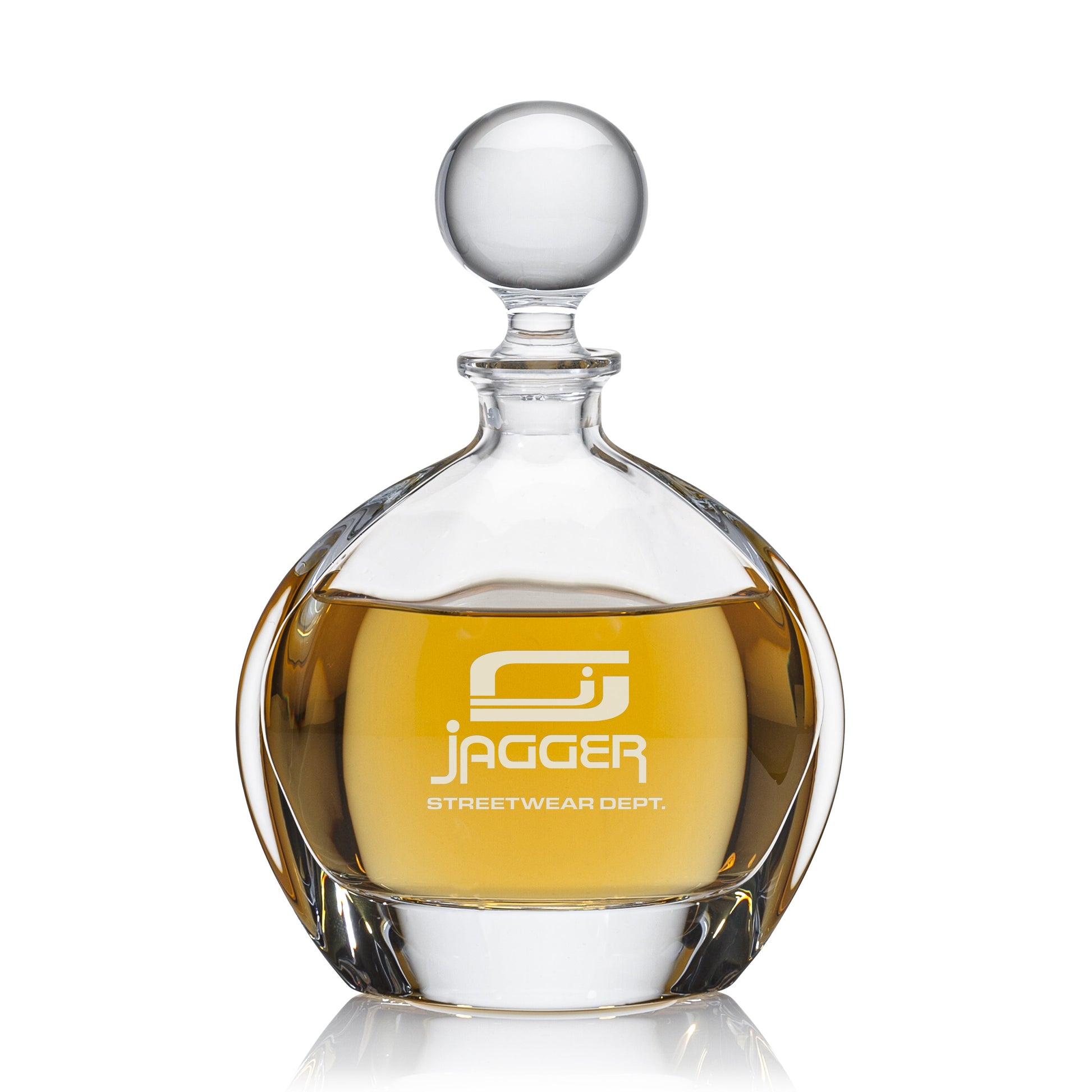 Crystal Round Decanter with Stopper Deep Engraved ~ Fendius - Personalized Engraved Gifts