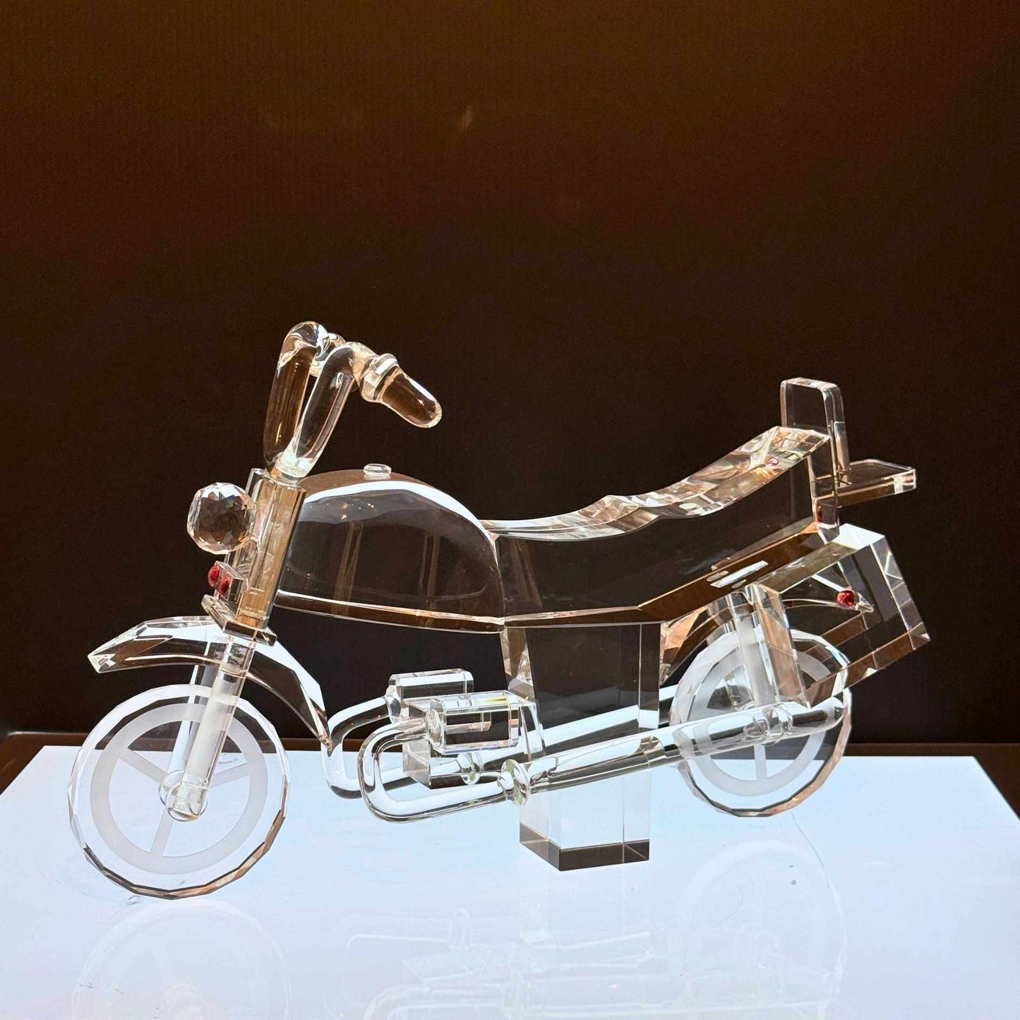 Figurine de récompense de moto en cristal gravé