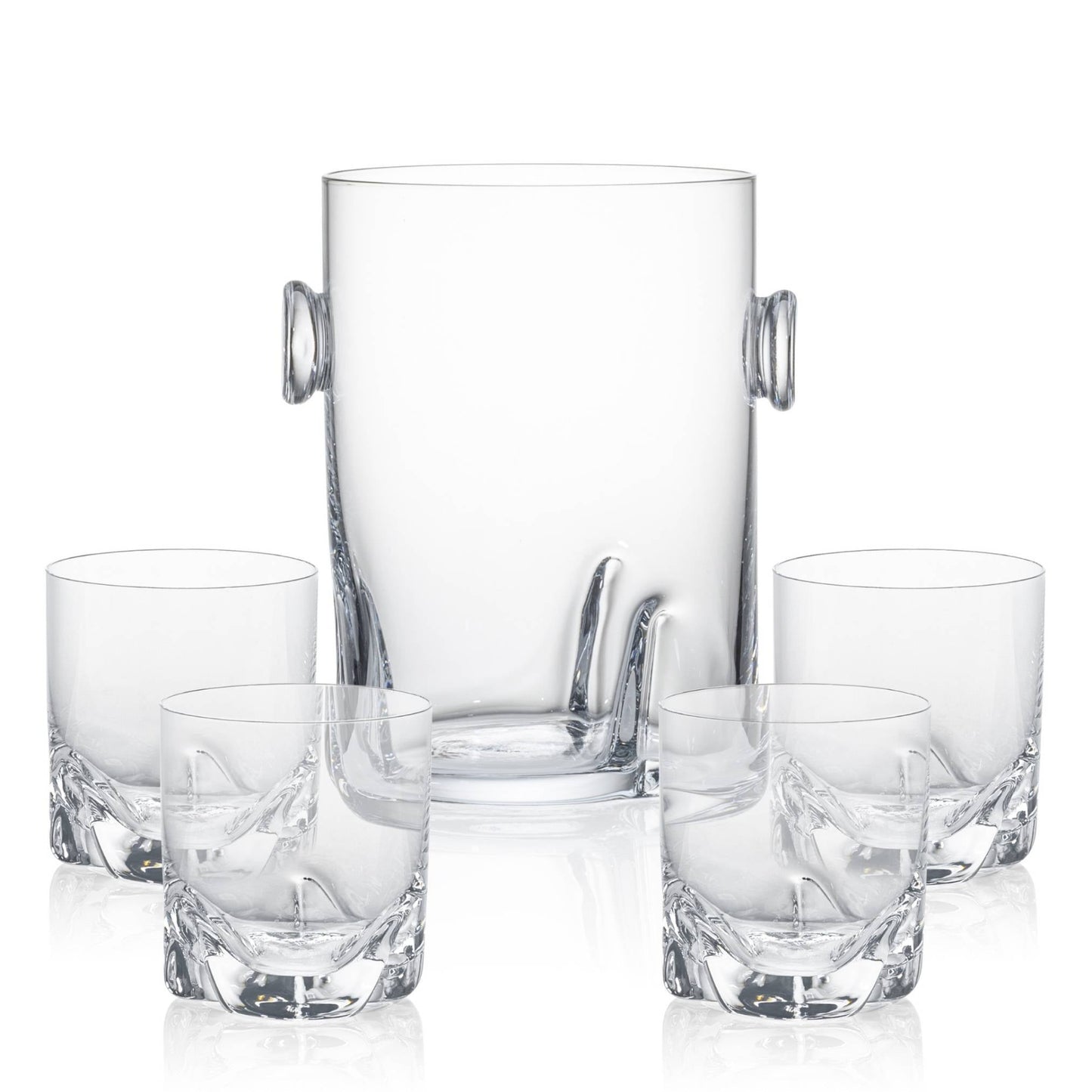 crystal ice bucket with  glasses