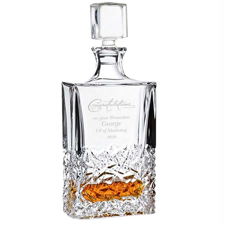 Personalized Decanter with Abstract Leaf Design ~ Rocky - Personalized Engraved Gifts