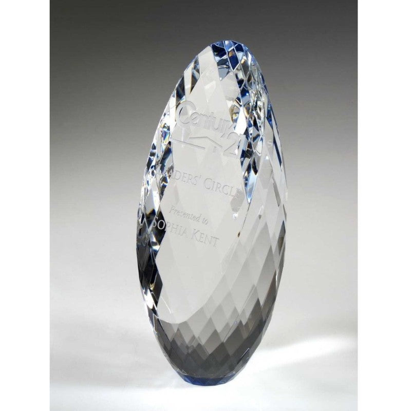 Custom Engraved Gem Cut Ellipse Awards - Personalized Engraved Gifts