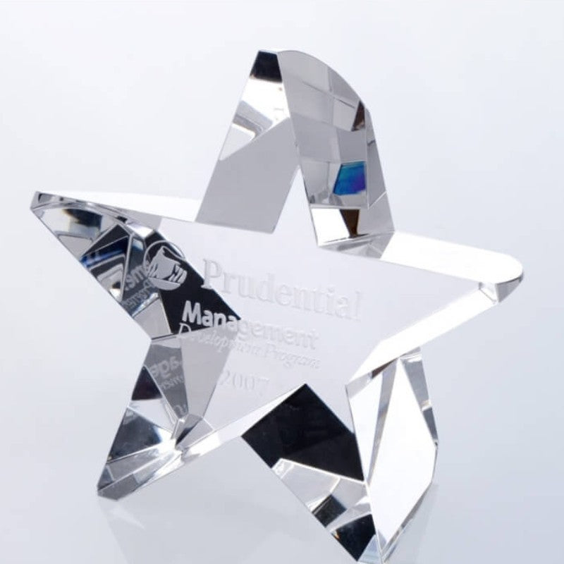 Customized Thick Crystal Starburst Award - Personalized Engraved Gifts