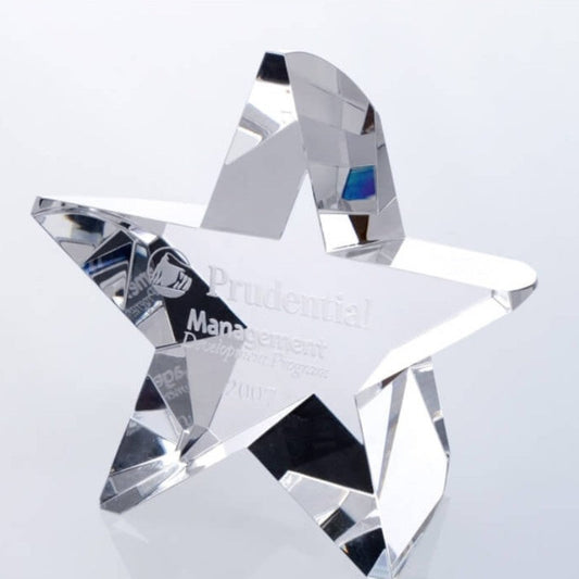 Customized Thick Crystal Starburst Award - Personalized Engraved Gifts