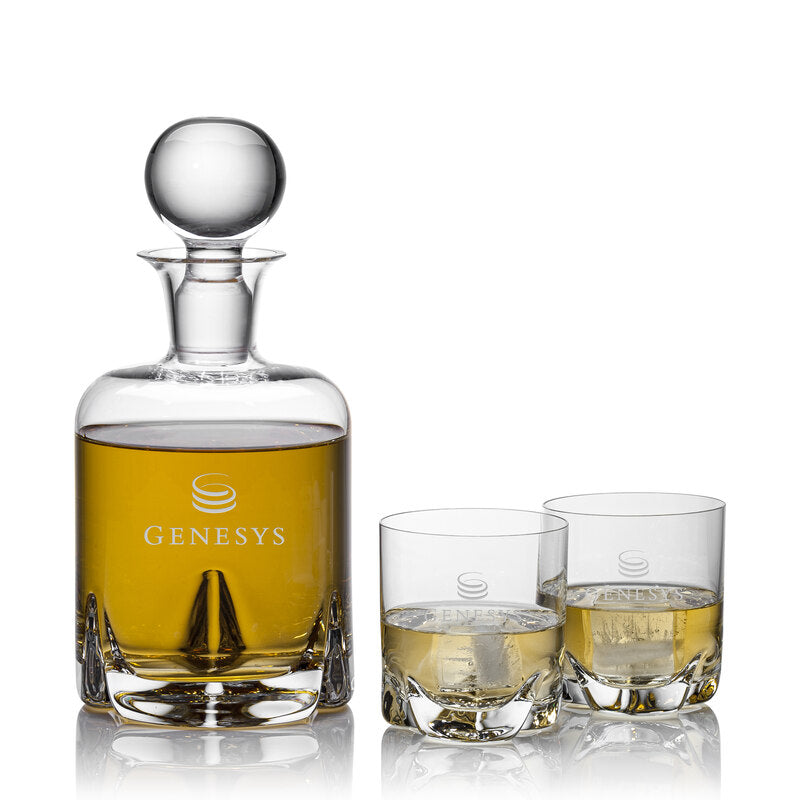 Decanter with Stopper Hand Engraved Set of 2 Glasses ~ Michael - Personalized Engraved Gifts