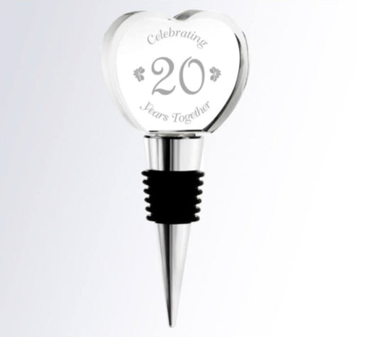 Crystal Wine Bottle Stopper - Heart - Personalized Engraved Gifts