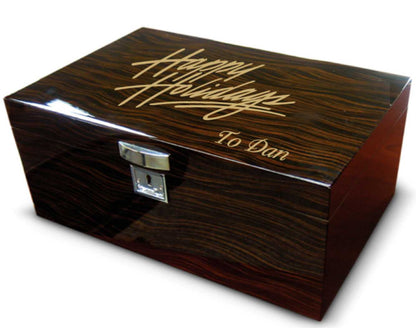 Desktop Humidor Individually Personalized ~ Ebony - Personalized Engraved Gifts