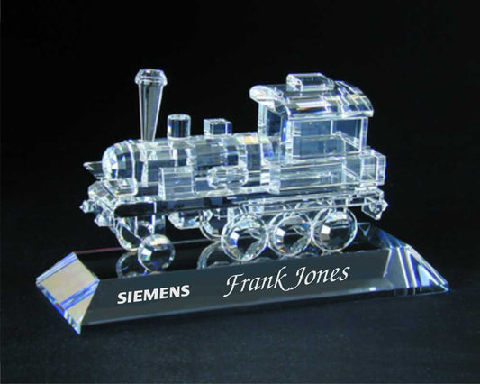 Engraved Crystal Train Award - Great Gift for Train Lovers - Personalized Engraved Gifts