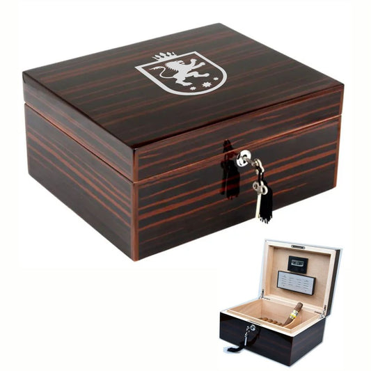 Custom Engraved Ebony Finish Humidor ~ Athena - Personalized Engraved Gifts