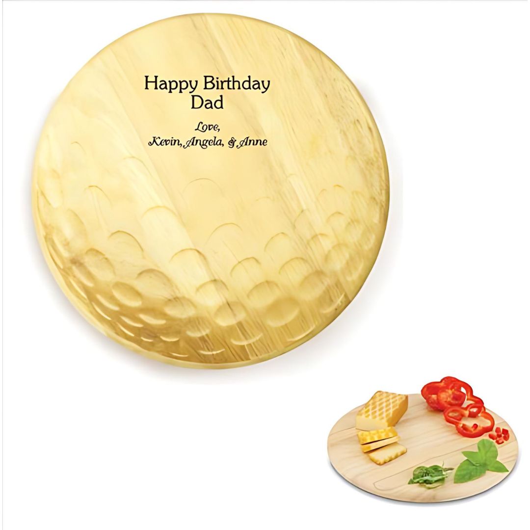 Laser Engraved Golf Ball Shaped Cutting Board ~ Birdie - Personalized Engraved Gifts