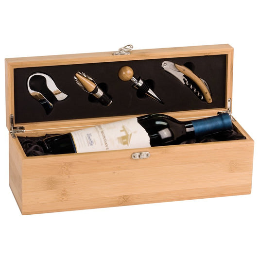 Fix Picture URL Engraved Bamboo Wine Bottle Gift Box with Tools - Personalized Engraved Gifts