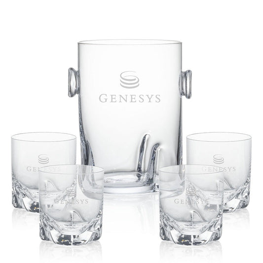 Crystal Ice Bucket Gift set with 4 DOF Glasses - Personalized Engraved Gifts