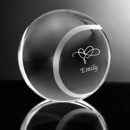 Tennis Ball Personalized Crystal Paperweight - Personalized Engraved Gifts