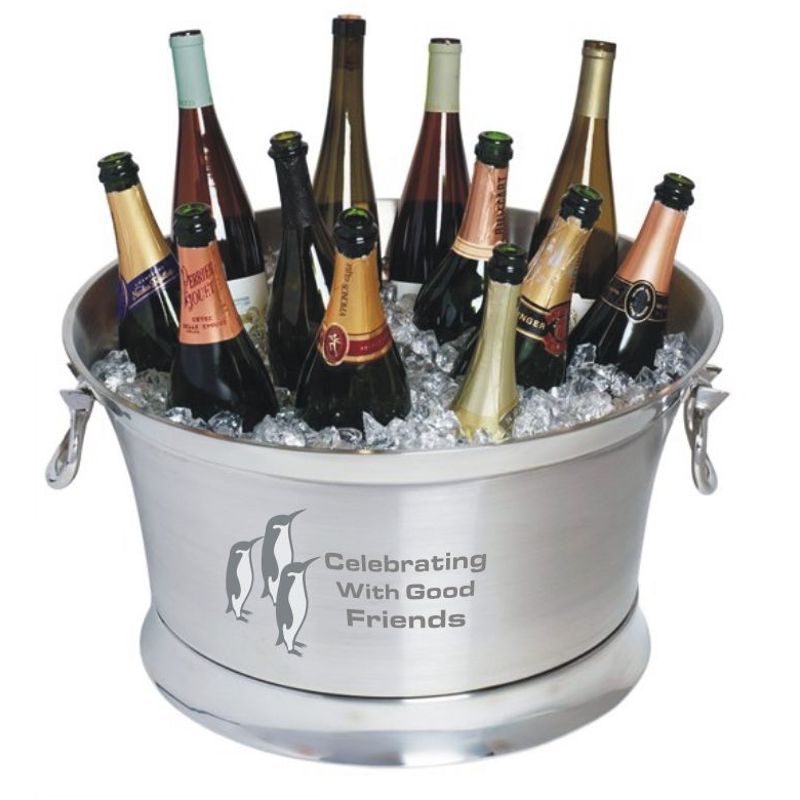 Large Stainless Steel 12 Wine Bottle Cooler - Festive - Personalized Engraved Gifts