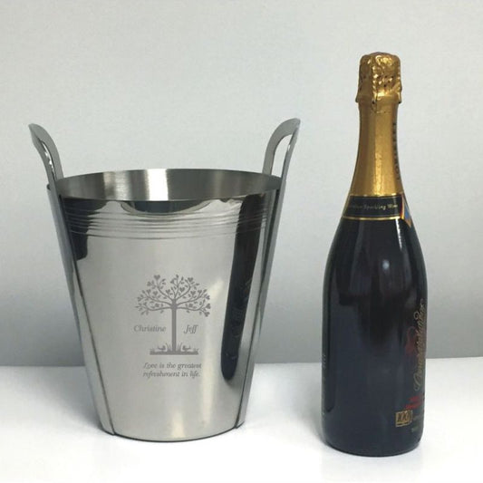 Stainless Steel Ice Bucket With Handles Romeo - Personalized Engraved Gifts