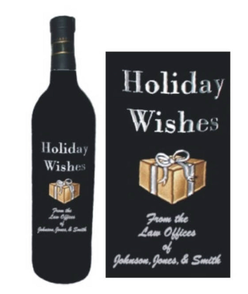 Custom Engraved Wine Bottles - Holiday Gift Design 1 - Personalized Engraved Gifts