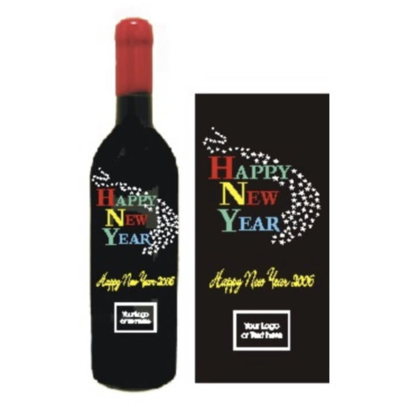 Custom Engraved Wine Bottles - Happy New Year 3 - Personalized Engraved Gifts