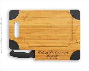 Personalized Engraved Cutting Board with Knife-Anne - Personalized Engraved Gifts