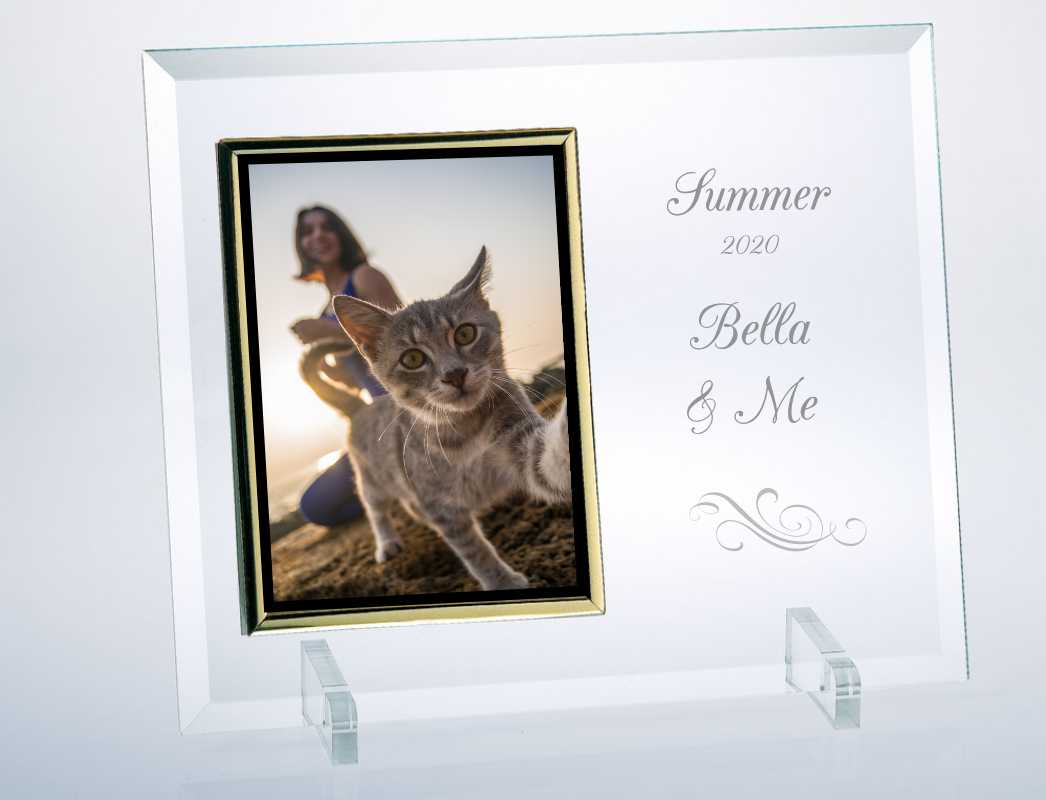 Engraved Beveled Glass Picture Frame - Personalized Engraved Gifts