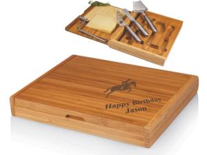 Soiree Bamboo Cheese Board - Laser Engraved - Personalized Engraved Gifts