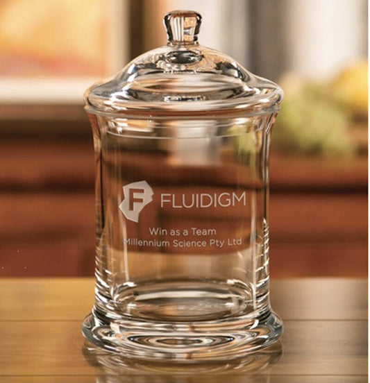 Engraved Crystal 9inch Exeter Jar - Personalized Engraved Gifts