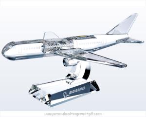 Jet Airliner in Flight Crystal Award - Personalized Engraved Gifts