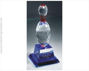 Custom Engraved Crystal Bowling Pin - Kingpin Award - Personalized Engraved Gifts