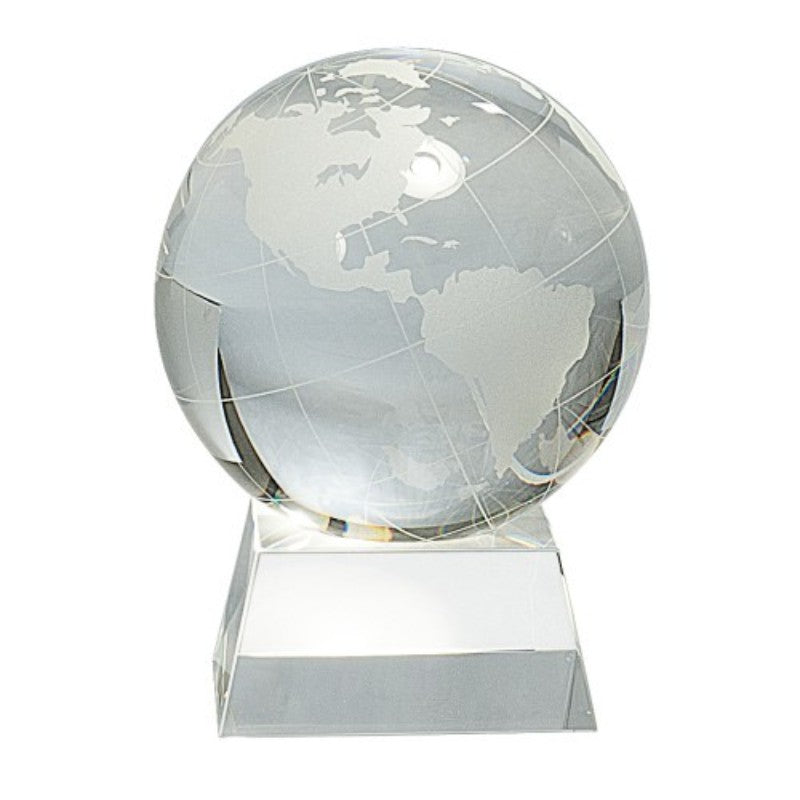 Engraved Crystal Globe on Base - Personalized Engraved Gifts