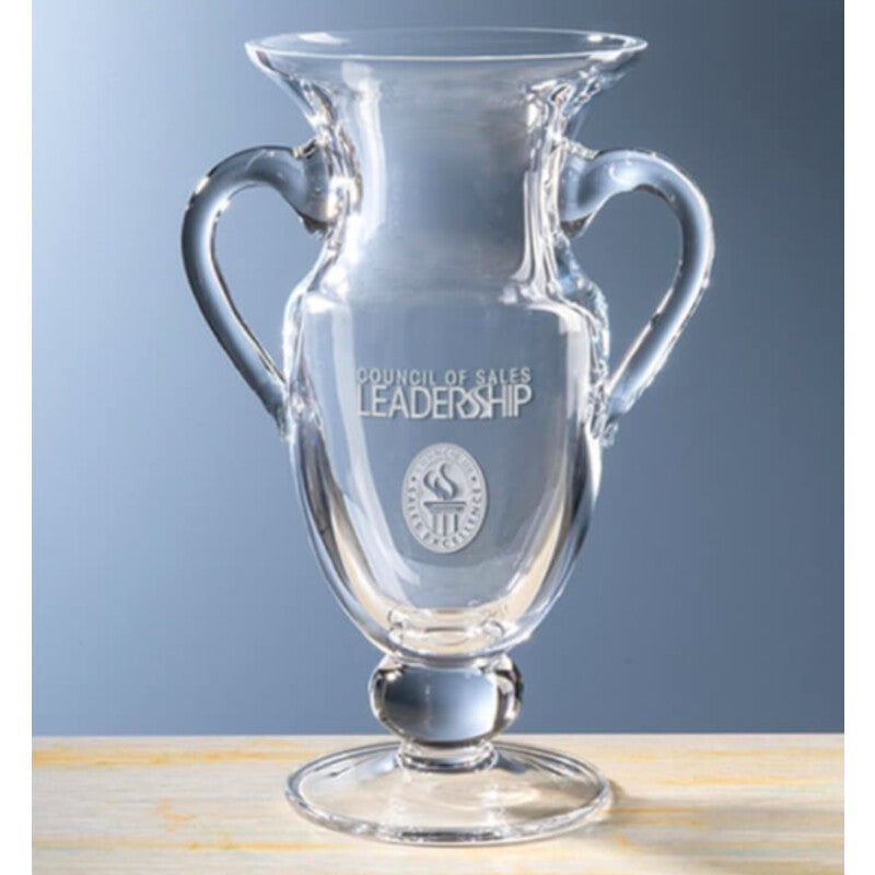 Engraved Crystal Trophy Cup with Handles ~ Queen - Personalized Engraved Gifts