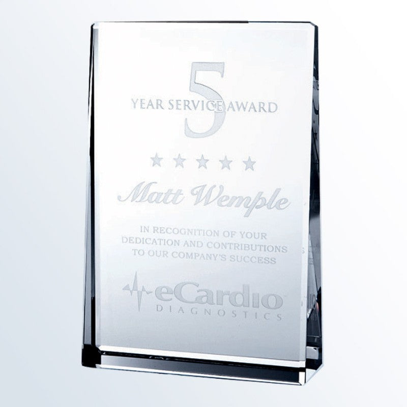 Engraved Crystal Vertical Rectangle Plaque - Personalized Engraved Gifts