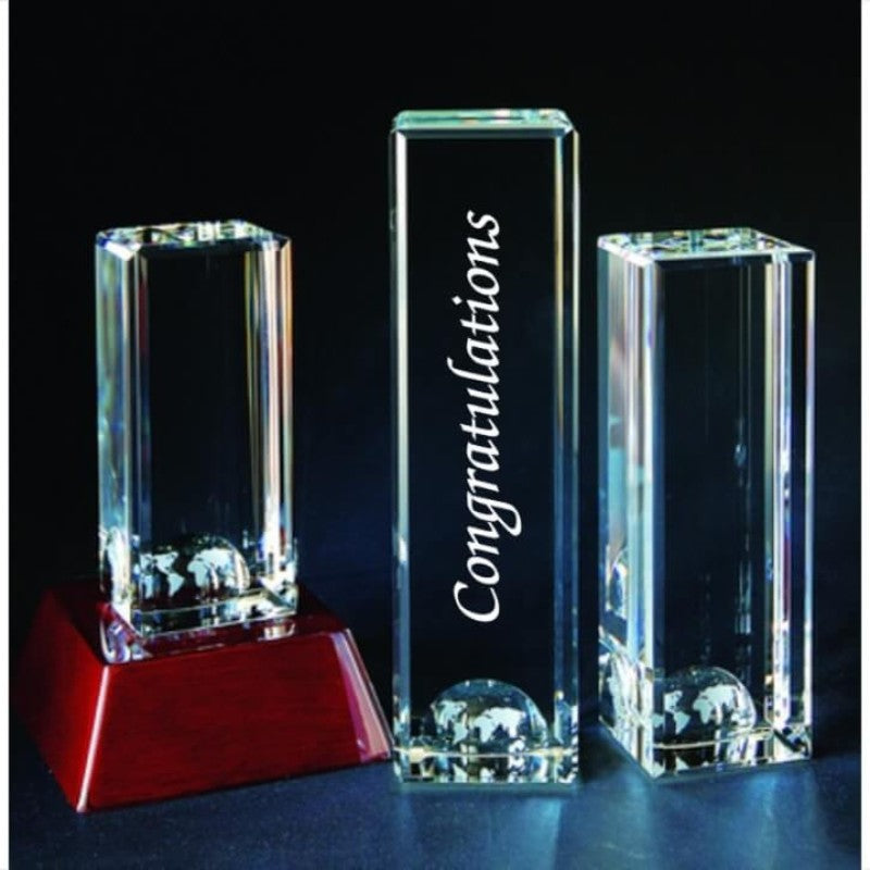 Engraved Crystal World Tower Award - Personalized Engraved Gifts