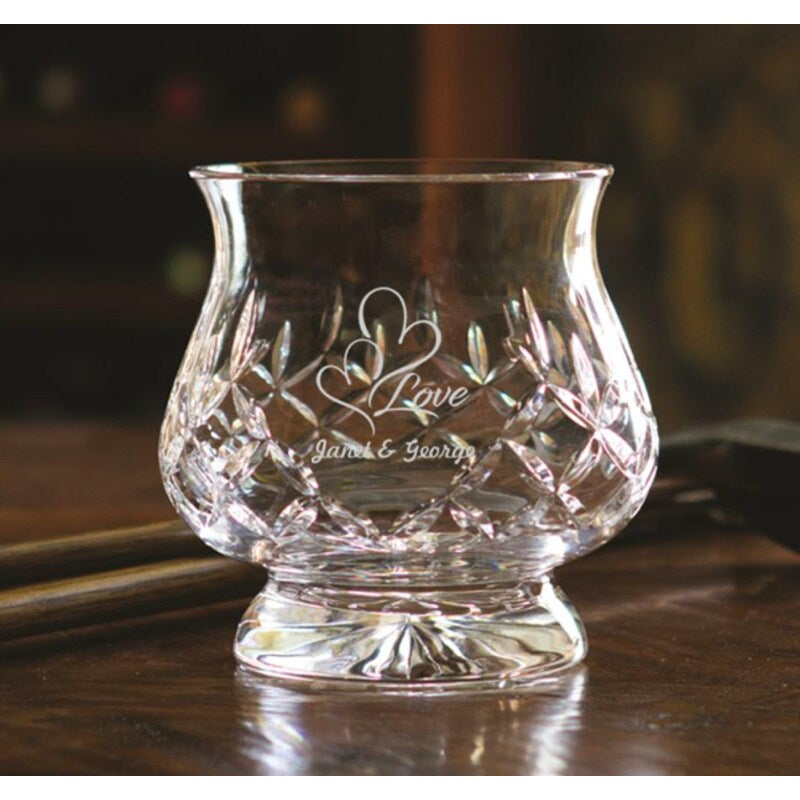 Engraved Cut Crystal Hurricane Vase ~ Luten - Personalized Engraved Gifts