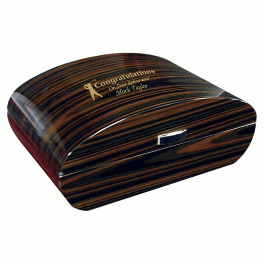 Engraved Deco Styled Humidor with Arc Shaped Lid ~ Chrysler - Personalized Engraved Gifts