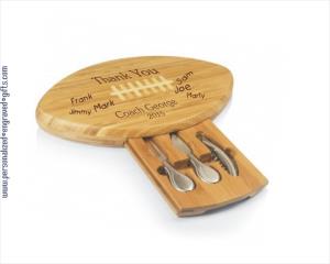 Engraved Football Shaped Cheeseboard Quarterback! - Personalized Engraved Gifts