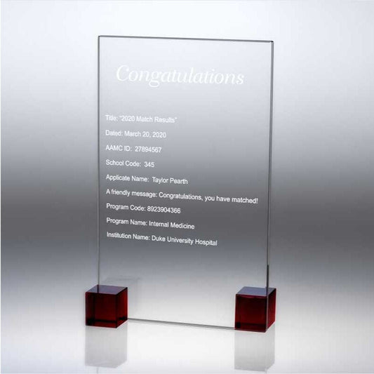 Engraved Glass Plaque Beautifully Simple Cuboid - Personalized Engraved Gifts