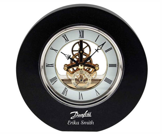 Engraved Granite Open-Gear Circular Desktop Clock - Personalized Engraved Gifts