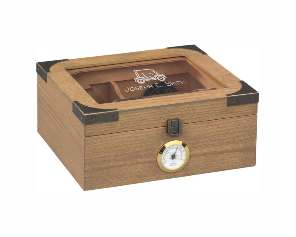 Personalized Glasstop Humidor Olar - Personalized Engraved Gifts