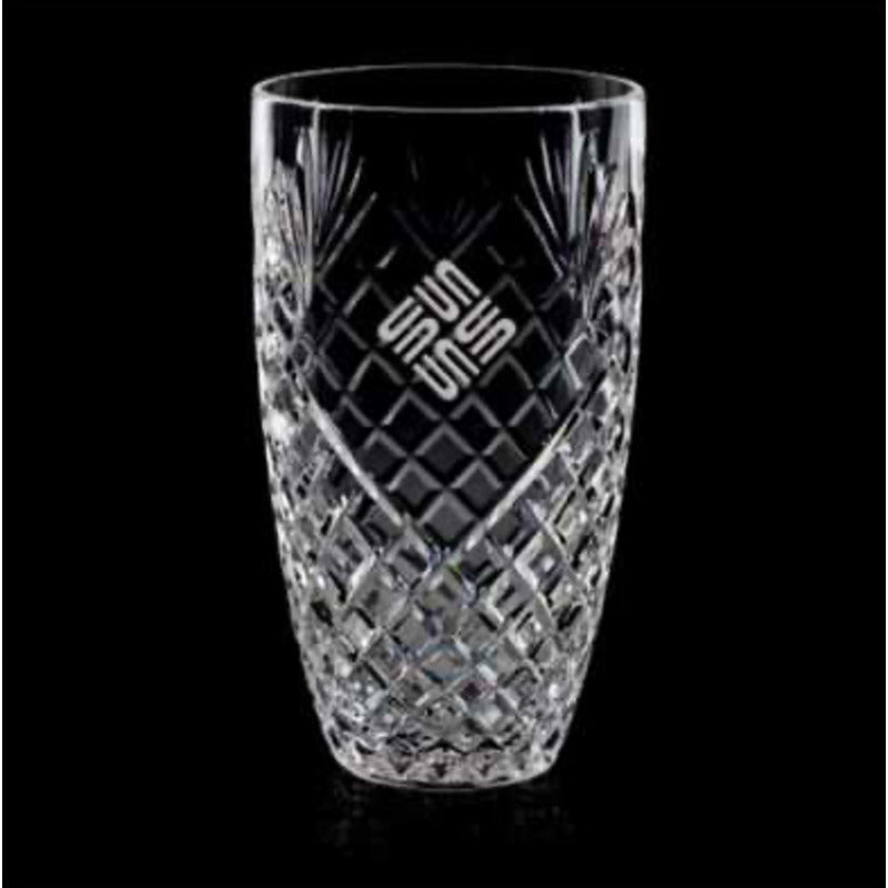 Engraved Intricate Cut Crystal Vase ~ Beau - Personalized Engraved Gifts